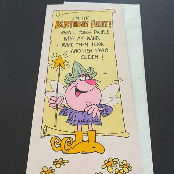 Vintage Hallmark Happy Birthday Fairy Contemporary Wishes Greeting Card - Picture 1 of 4